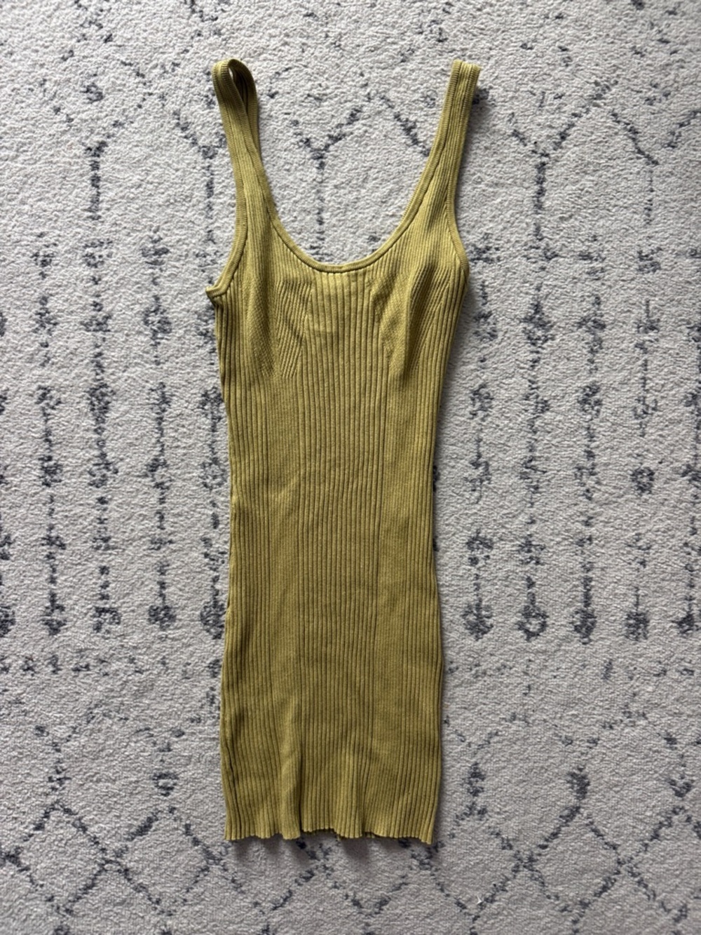 H&M Mustard Ribbed Tank Dress